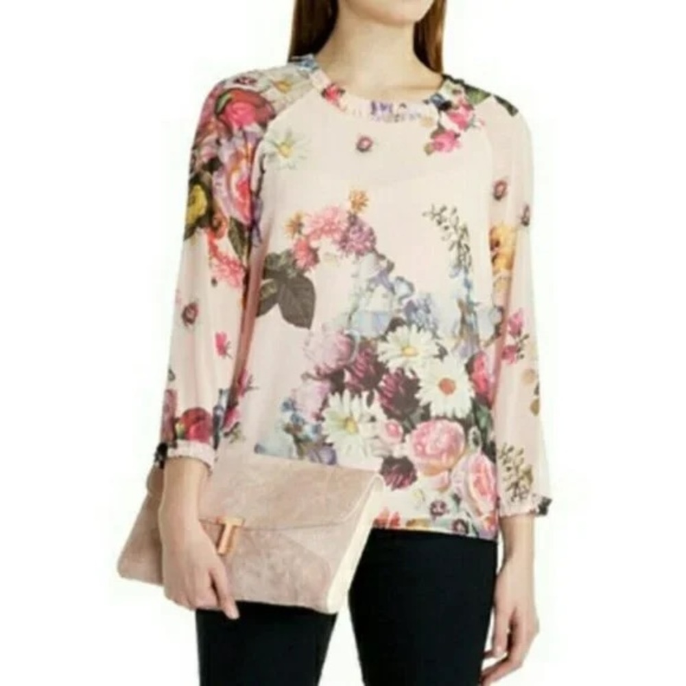 Ted Baker ‘Anina’ Sheer Floral Top